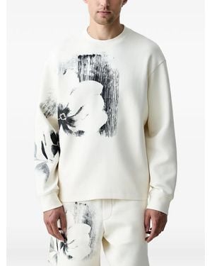 ARMANI EXCHANGE Felpa A Fiori A Maniche Lunghe - Grigio
