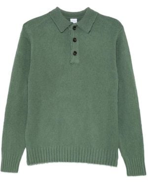 Aspesi Button-Fastening Knitted Polo Shirt - Green