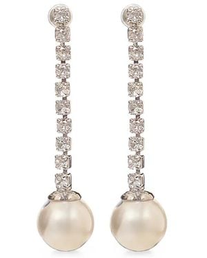 Self-Portrait Crystal-Embellished Earrings - Natural