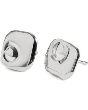 Monica Vinader Hammered-Effect Stud Earrings - Metallic