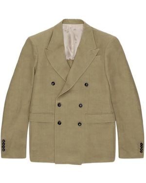 Fortela Double-Breasted Flapped Jacket - Green