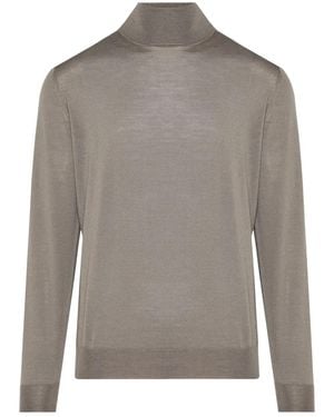 Lardini Mock-Neck Virgin-Wool Jumper - Grey