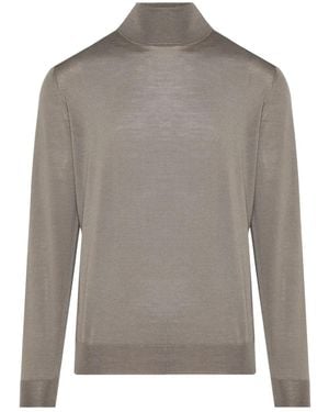 Lardini モックネック バージンウールセーター - グレー