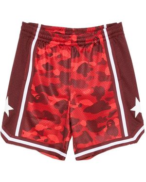A Bathing Ape Abc Camo Sta Shorts - Red