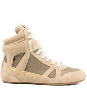 Isabel Marant Senny Panelled Hi-Top Trainers - Natural