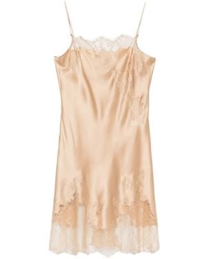 Carine Gilson Lace-Detail Silk Slip - White
