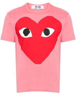 COMME DES GARÇONS PLAY Heart-Print Cotton T-Shirt - Pink