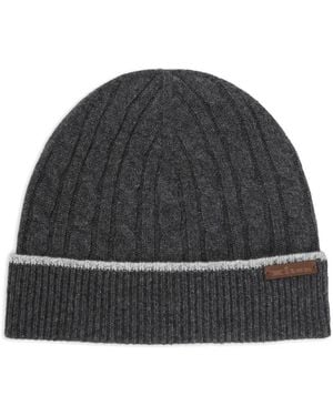 Kiton Cable-Knit Beanie Hat - Black
