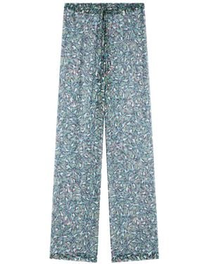 Dries Van Noten Pantalones Elásticos - Azul