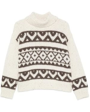 Peserico Jacquard-Pullover Mit Pailletten - Weiß