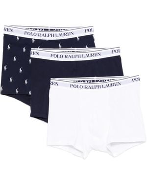 Polo Ralph Lauren Logo-Print Boxers (Pack Of Three) - Blue
