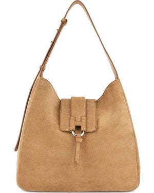 Hogan Logo Adjustable Shoulder Bag - Natural