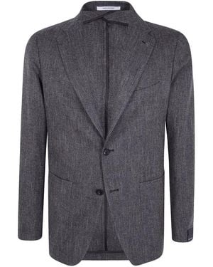 Tagliatore Montecarlo Herringbone Blazer - Blue