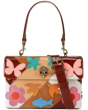Kurt Geiger Kensington Schultertasche Mit Schmetterling-Patch - Rot
