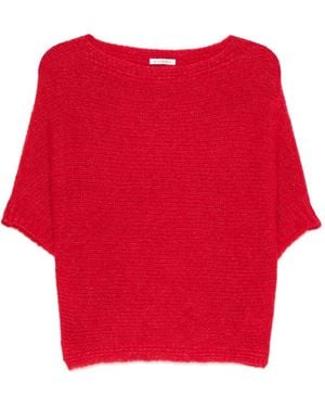 TALKING WALLS Short-Sleeve Knitted Top - Red