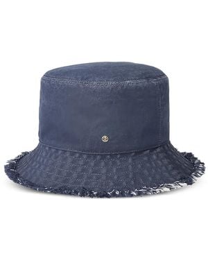 Maison Michel Jason Fringed Appliqué Hat - Blue