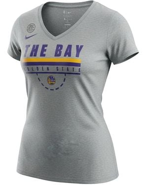 Nike NBA Golden State Warriors The Bay V-neck T-shirt - Grau