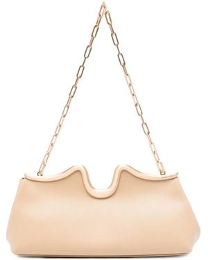 Cult Gaia Valma Curved-Frame Chain Clutch - Natural