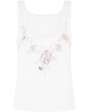Rabanne Oberteil Mit Blumenmuster - Weiß