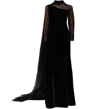 THA SEEN Sequin-Embellishment Maxi Dress - Black