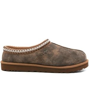 UGG Tasman Baxter braided-trim slippers - Marrón