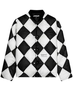 Neighborhood Checker Puffer Jacket - Black