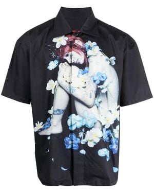 Kusikohc Photograph-Print Short-Sleeve Shirt - Blue