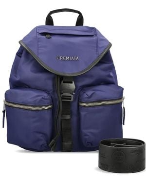 Premiata Lyn Leather-Trim Backpack - Blue