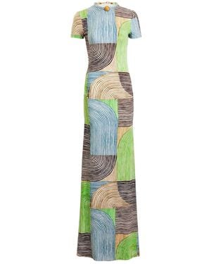 Silvia Tcherassi Geometric Yara Dress - Green