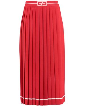 Gucci Midirock Mit Jacquardmuster - Rot