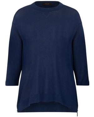Moorer Charlene Crew-Neck Top - Blue