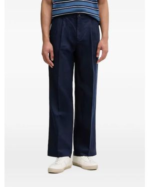 Benetton Pleated Straight-Leg Trousers - Blue