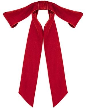 Jennifer Behr Velvet Bow Hair Barrette - Red