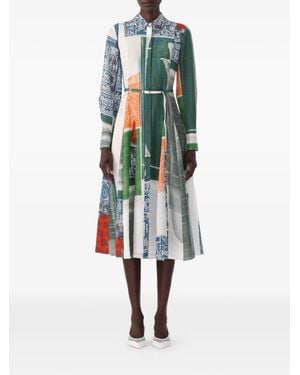 Jason Wu X Robert Rauschenberg Robe-Chemise Mi-Longue À Plis - White