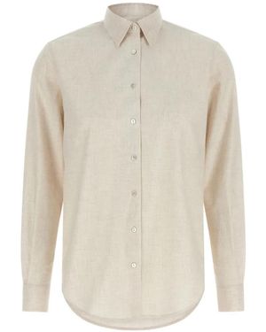 Xacus Melange Flannel Shirt - White