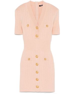 Balmain Knitted Mini Dress - Pink