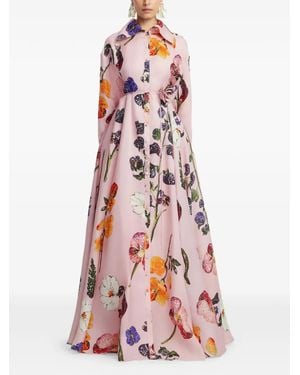 LEO LIN Josephine Floral-Print Button Maxi Dress - White