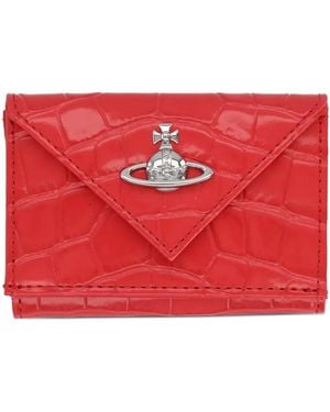 Vivienne Westwood Croc-Effect Orb Wallet - Red
