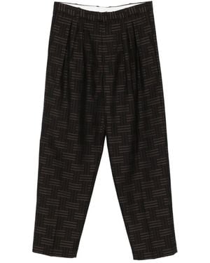 KENZO Weave' Pleated Tailored Pant - Black