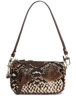 V73 Mini La Sauvage Animal-Print Leather Shoulder Bag - White