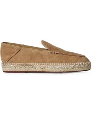 Loro Piana Suede Espadrille Loafers - Natural