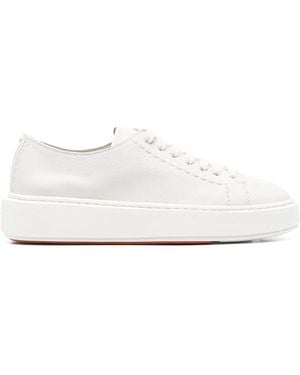 Santoni Leather Trainers - White