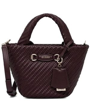 Guess Mini-Schultertasche mit Flechtmuster - Lila