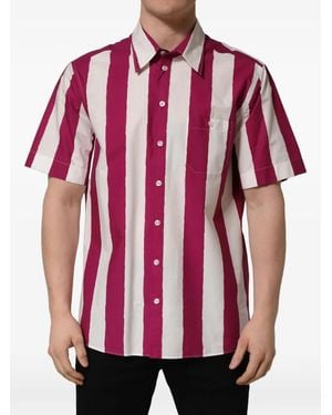 Dolce & Gabbana Striped Short-Sleeve Shirt - Red