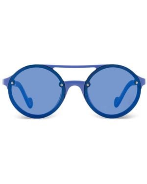 Moncler Rimless Round-Frame Sunglasses - Blue