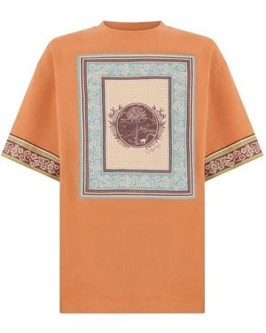 ALÉMAIS Alberta Graphic-Print Short-Sleeve T-Shirt - Orange