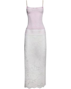 Roberta Einer Lace-Detailing Midi Dress - White