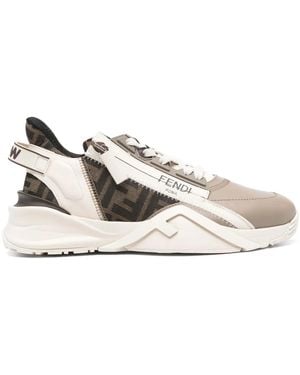Fendi Flow Leather Trainers - White