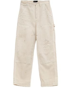 Enfants Riches Deprimes Distressed Herringbone Pants - Natural