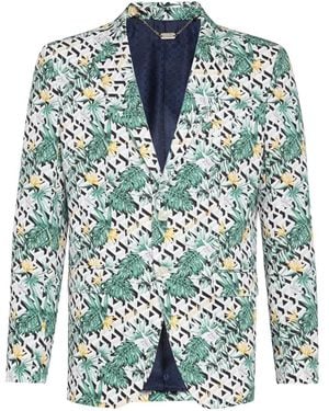 Billionaire Blazer À Motif Géométrique Et Palmiers - Blue